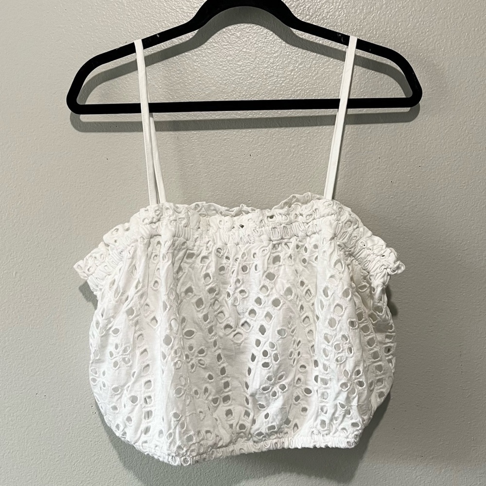 EXPRESS-NWT White Cropped Spaghetti Strap Top Size XL
